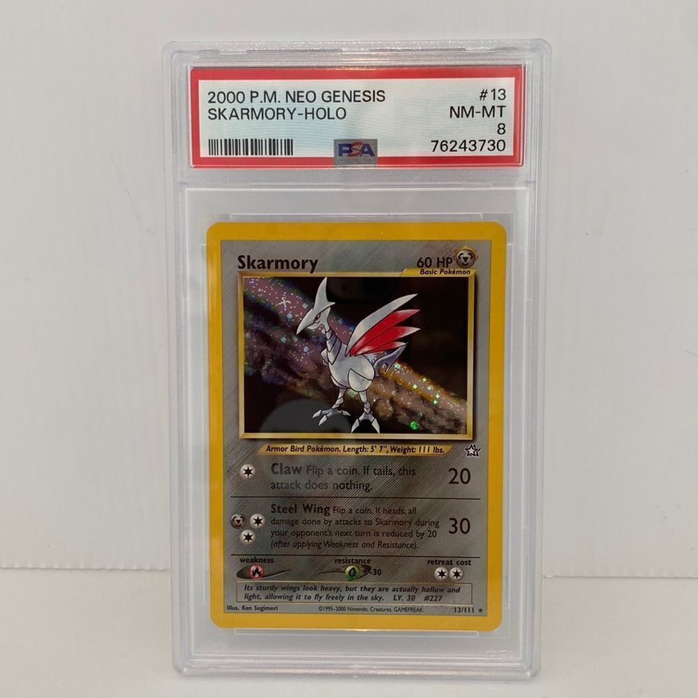 Pokémon 1999 P.M. Neo Genesis Skarmory Holo PSA 8 Near Mint - Mint Pokémon Card
